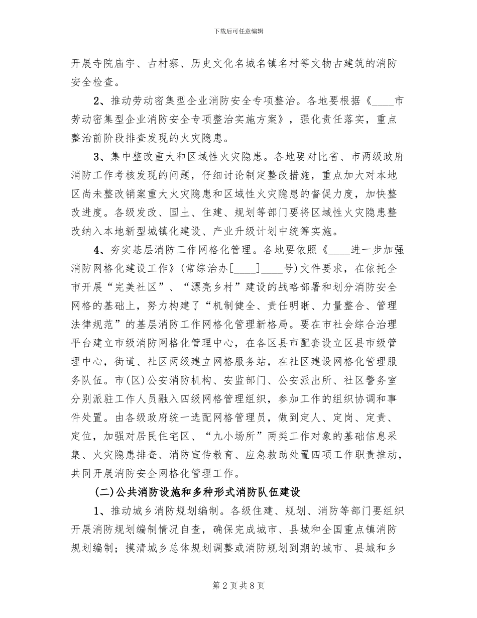 全市夏季消防安全检查工作方案范文_第2页