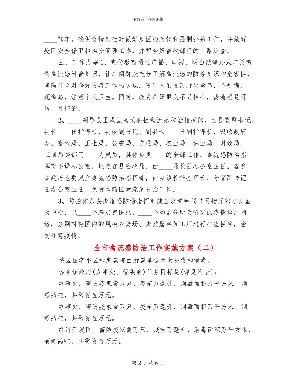 全市禽流感防治工作实施方案_第2页