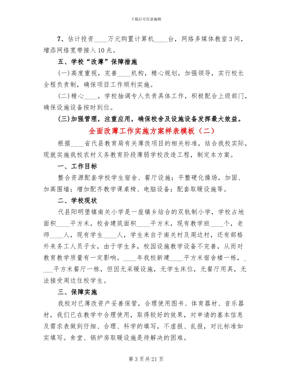 全面改薄工作实施方案样表模板_第3页