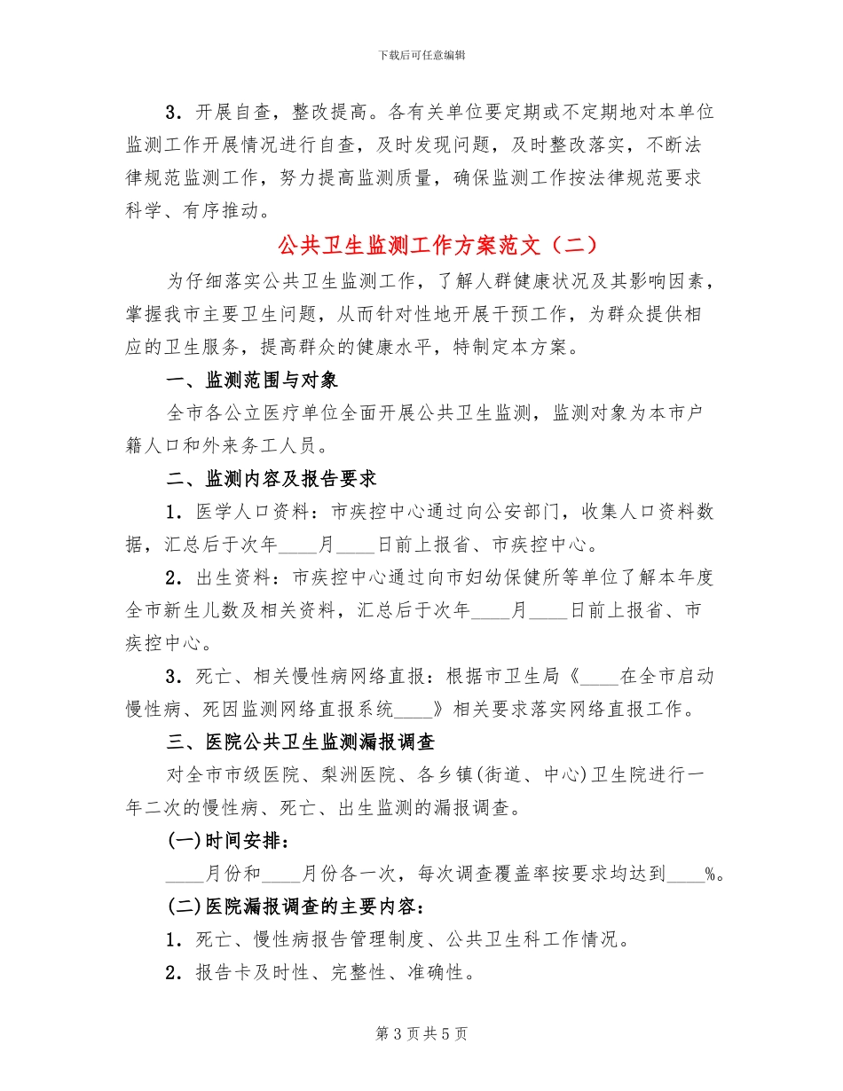 公共卫生监测工作方案范文_第3页