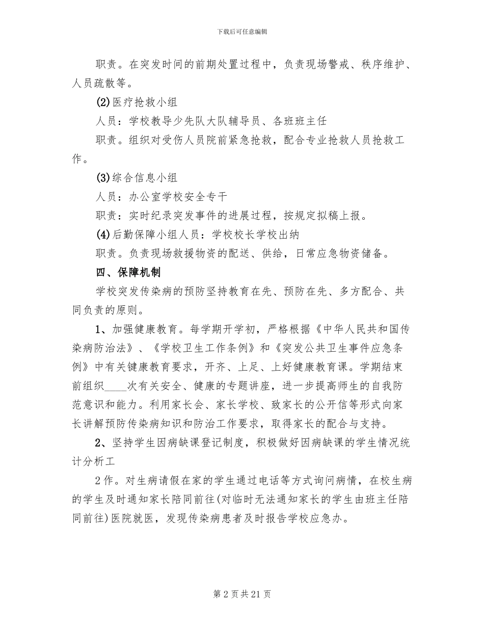 公共卫生突发事件应急预案模板_第2页