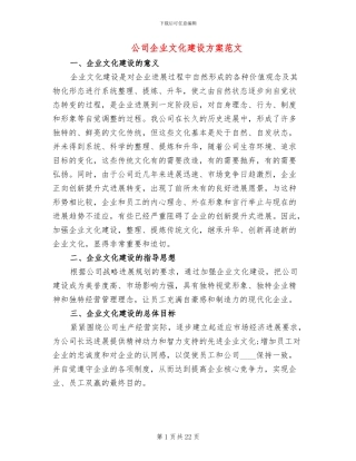 公司企业文化建设方案范文(4篇)