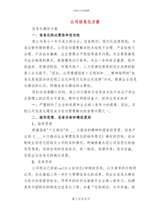 公司信息化方案