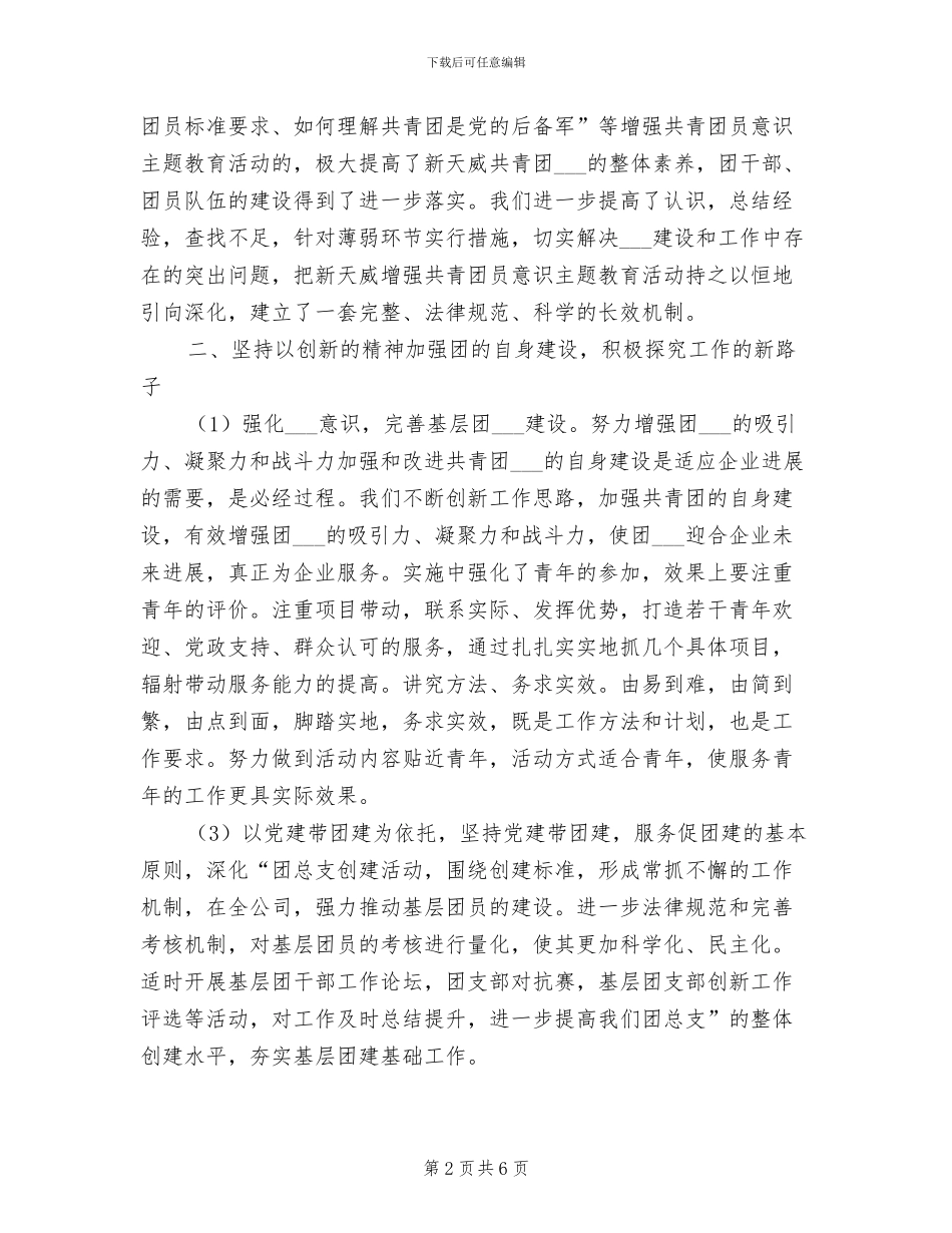 公司团总支2024年度工作总结_第2页