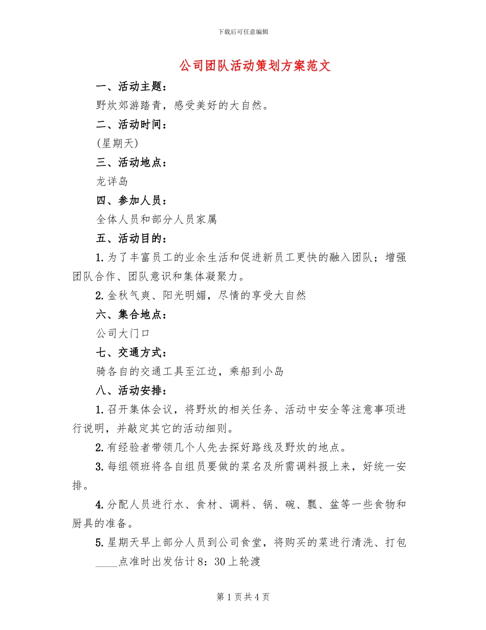 公司团队活动策划方案范文_第1页