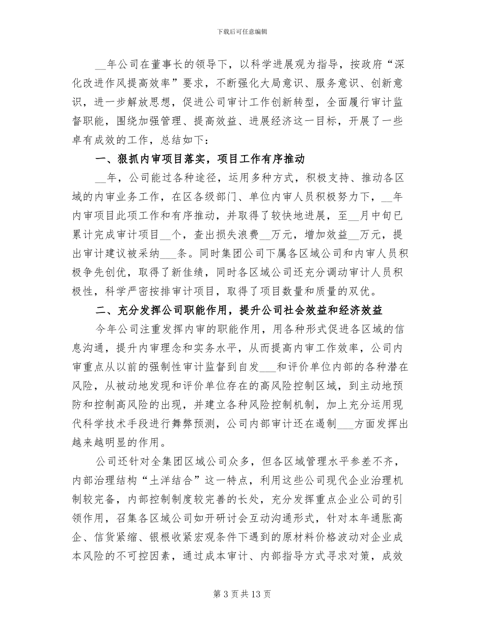 公司审计2024年财务工作总结精选_第3页