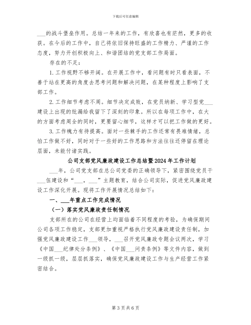 公司支部书记2024年个人工作总结_第3页