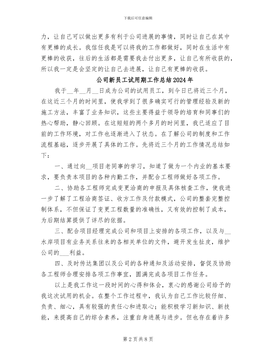公司新员工试用期工作总结2024_第2页