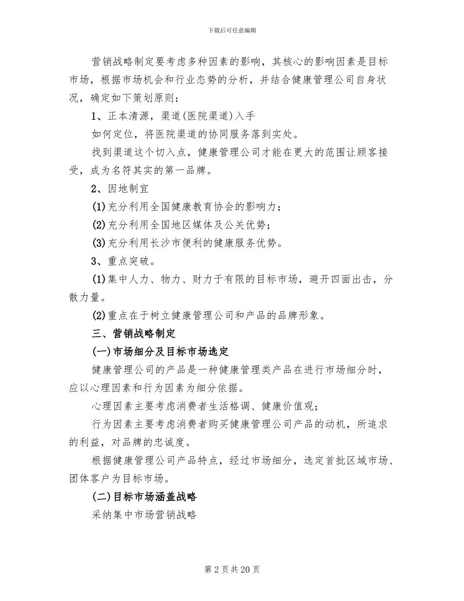 公司营销战略方案_第2页