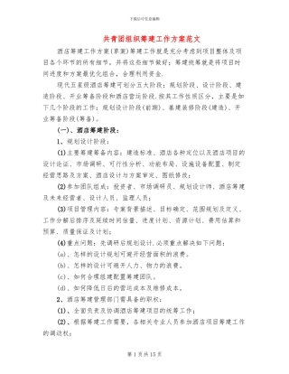 共青团组织筹建工作方案范文