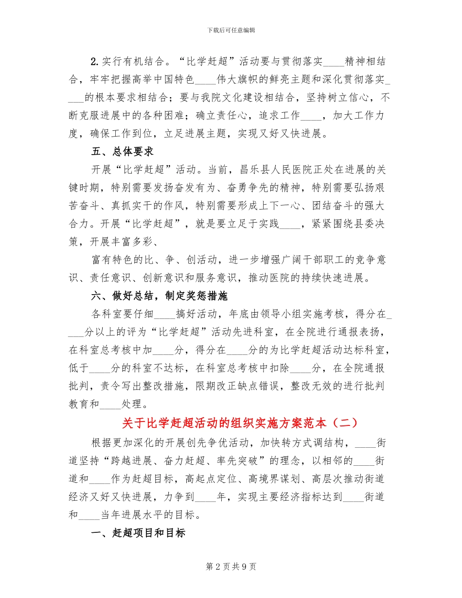 关于比学赶超活动的组织实施方案范本_第2页