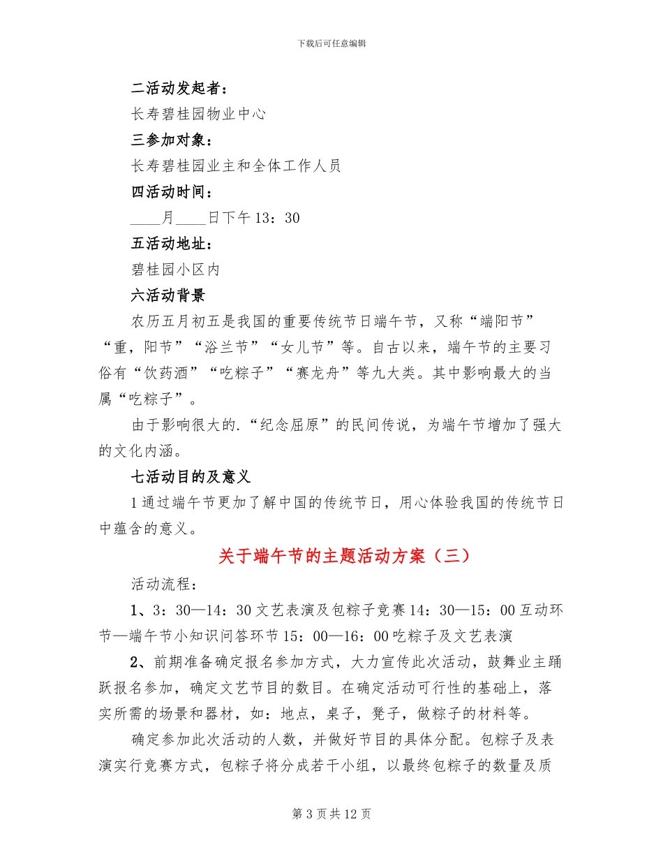 关于端午节的主题活动方案_第3页