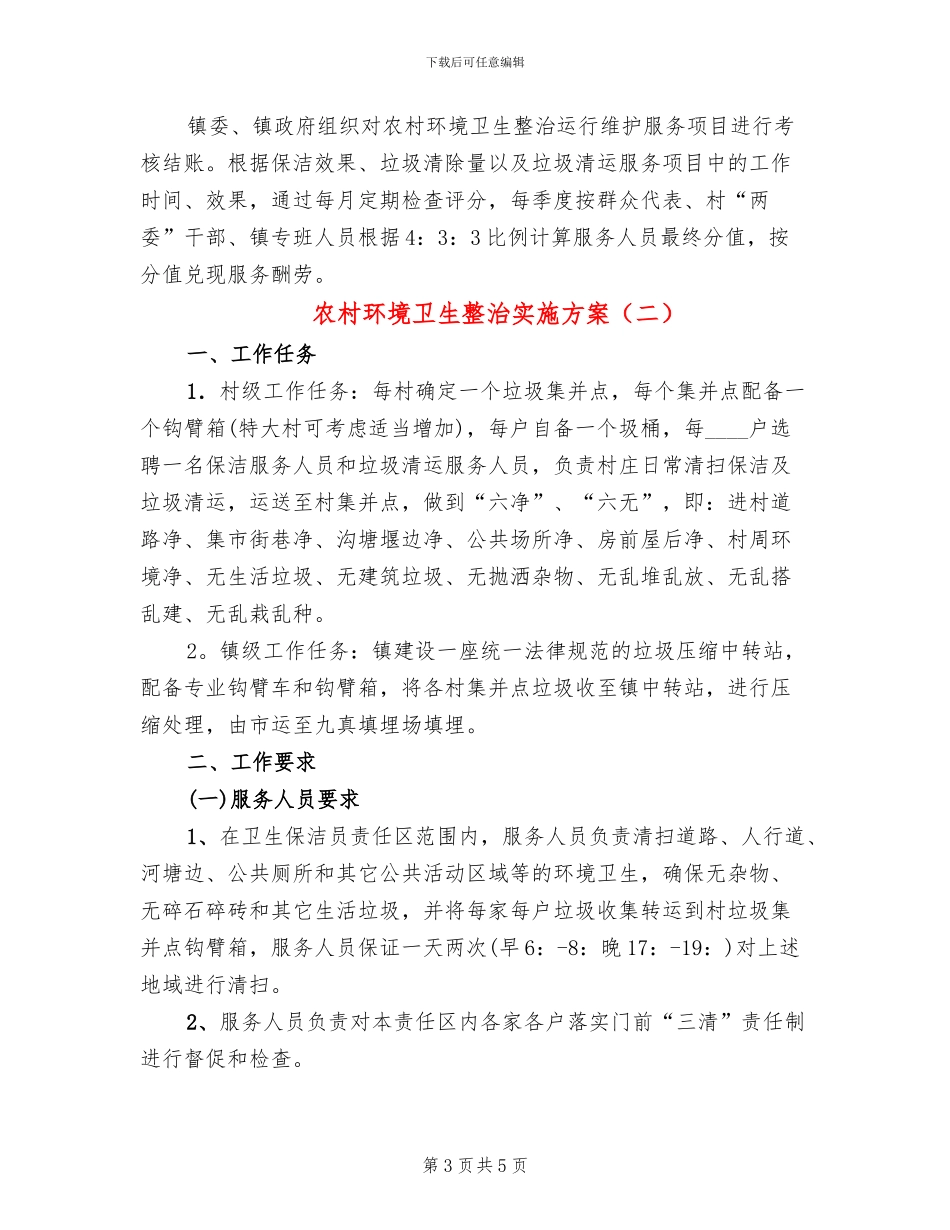 农村环境卫生整治实施方案(2篇)_第3页