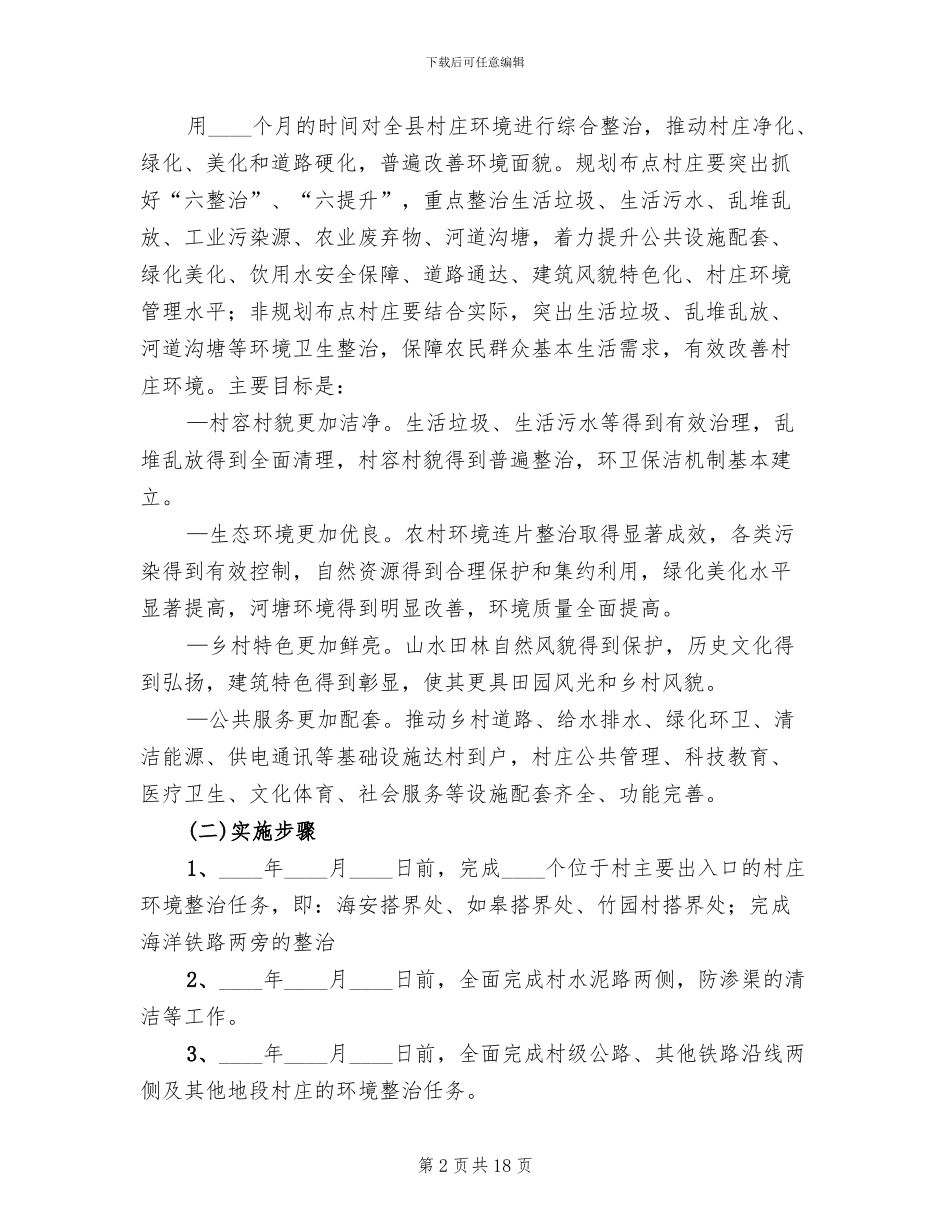 农村环境综合整治建设方案范文_第2页