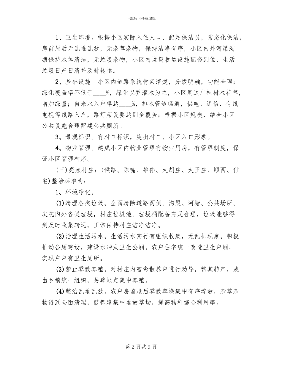 农村环境综合整治突击工作方案范文_第2页