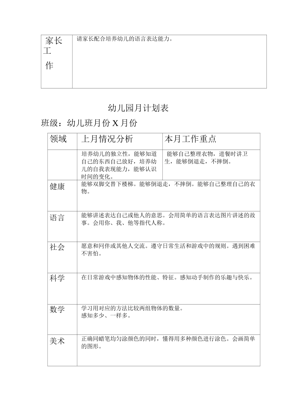幼儿园月计划表_第3页