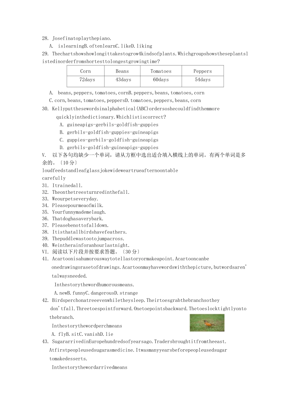 河南洛阳小升初英语真题_第2页