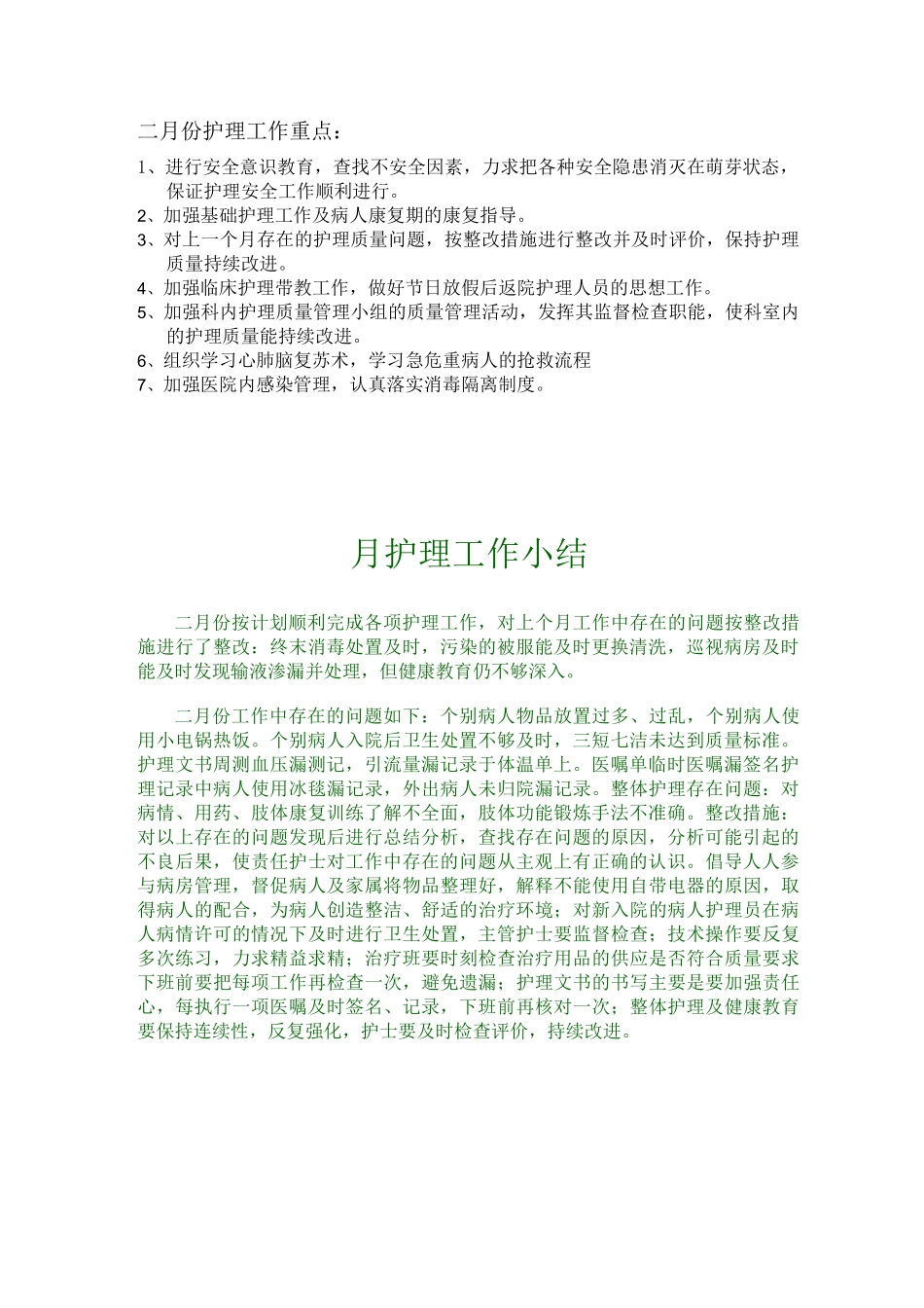 护理工作月重点_第2页