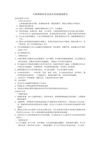 耳鼻咽喉科健康教育