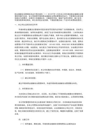 职业健康安全运行报告