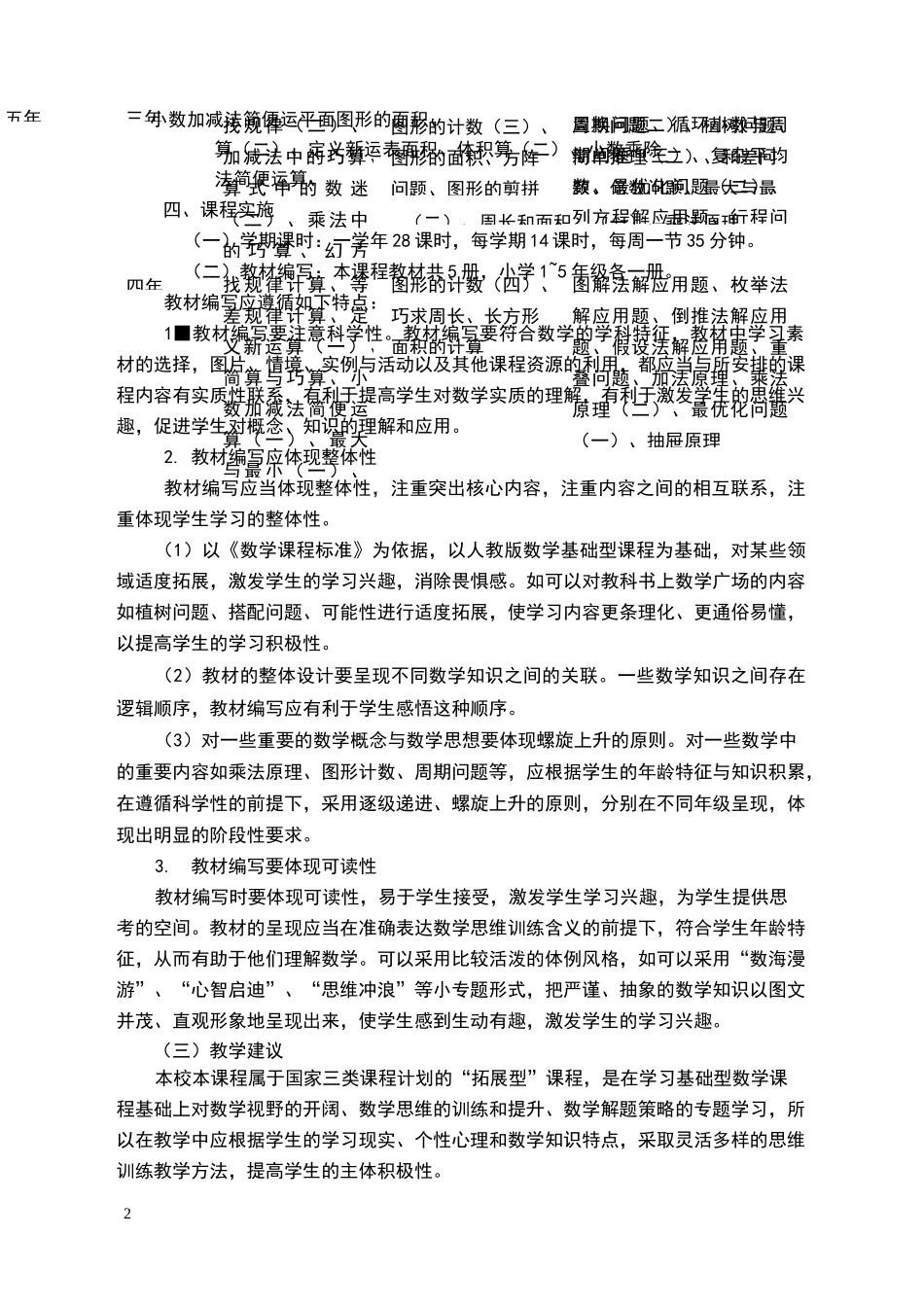 数学特色课程方案_第2页