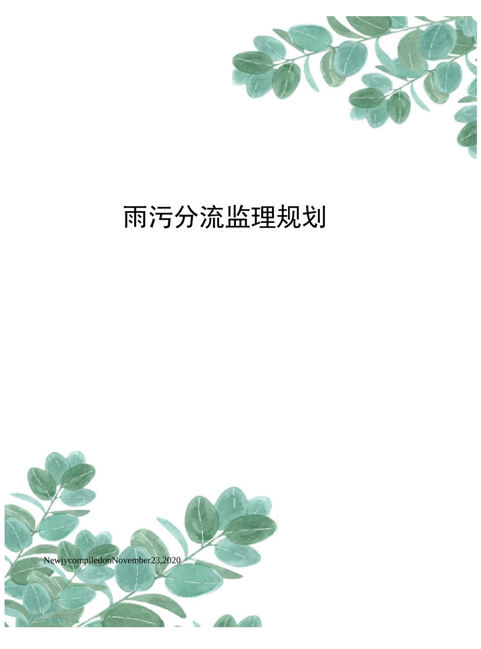 雨污分流监理规划_第1页