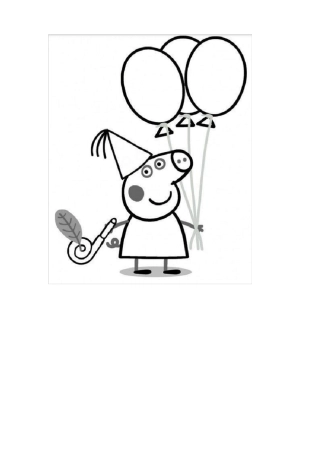 小猪佩奇简笔涂色画