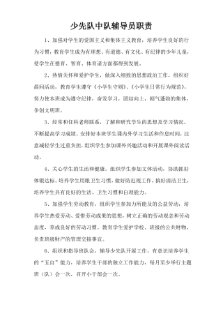 少先队中队辅导员职责