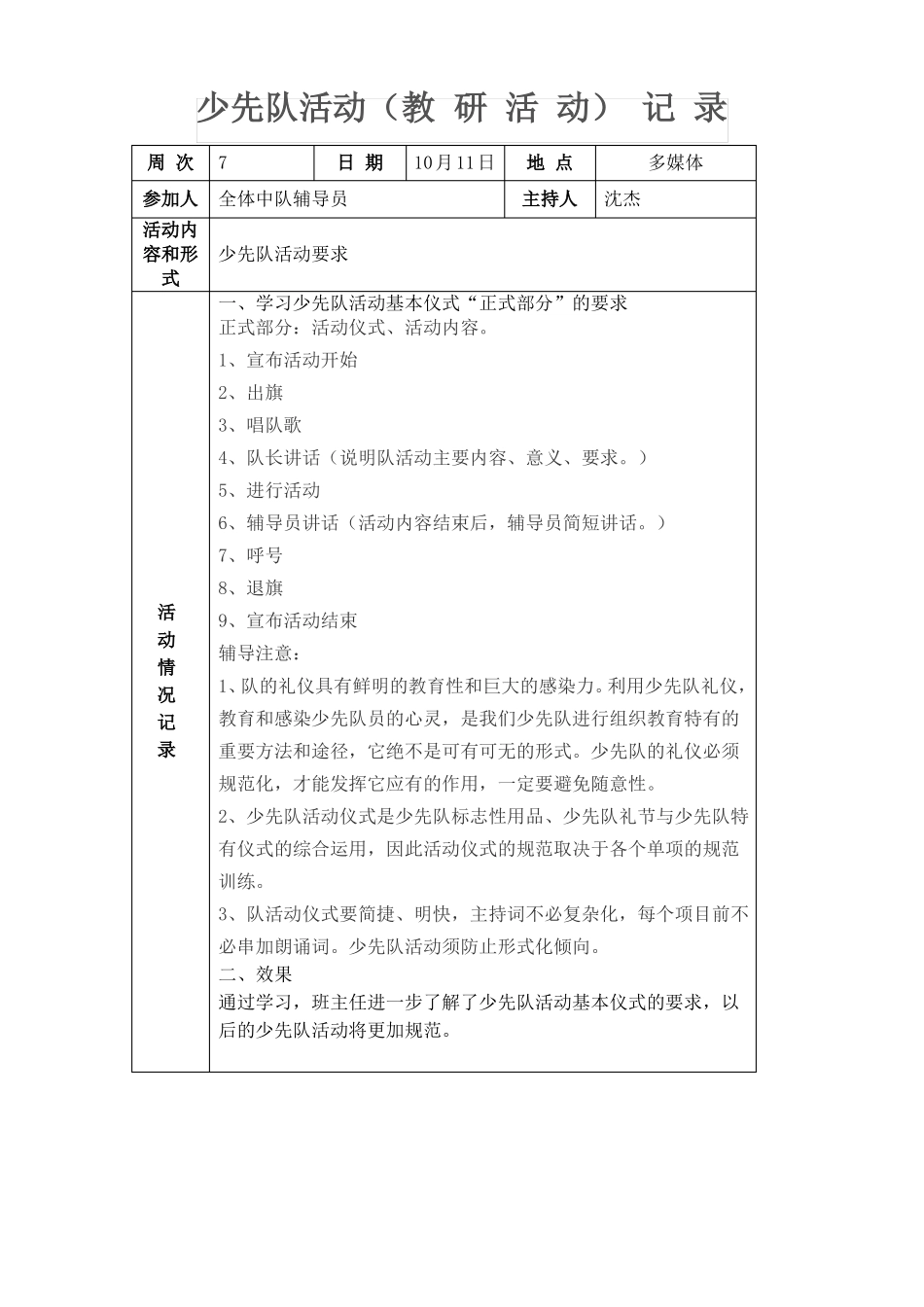 少先队活动教研记录_第1页