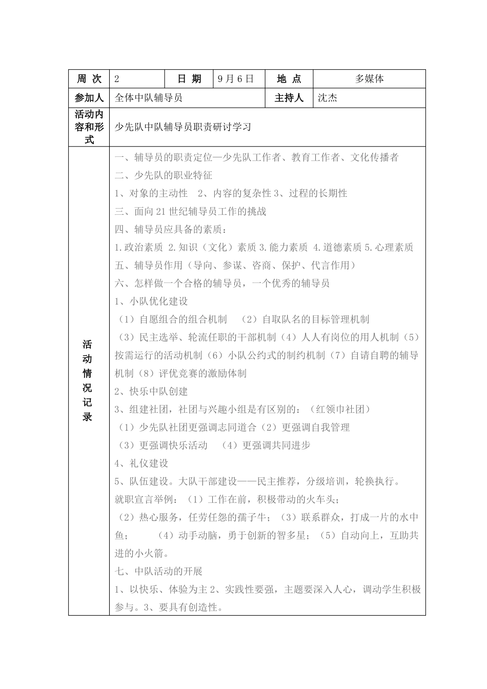 少先队活动教研记录_第2页
