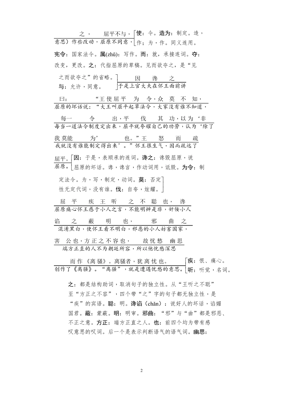 屈原列传文白对译_第2页