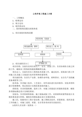 山体护坡工程施工方案