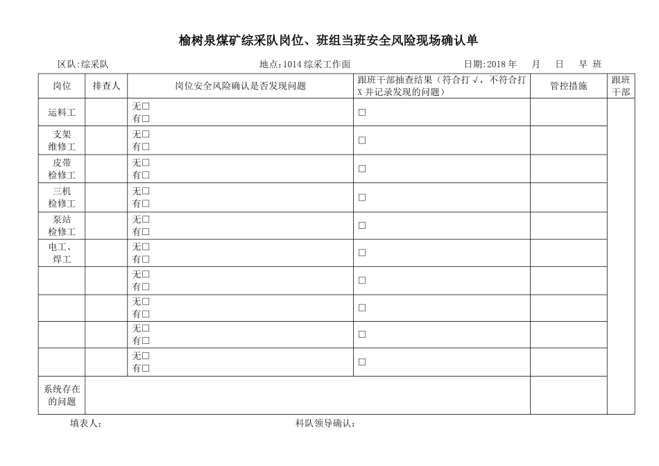 岗位、班组当班安全确认单_第2页