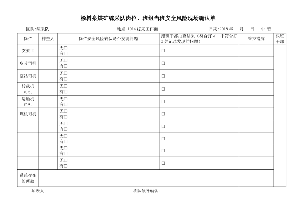 岗位、班组当班安全确认单_第3页