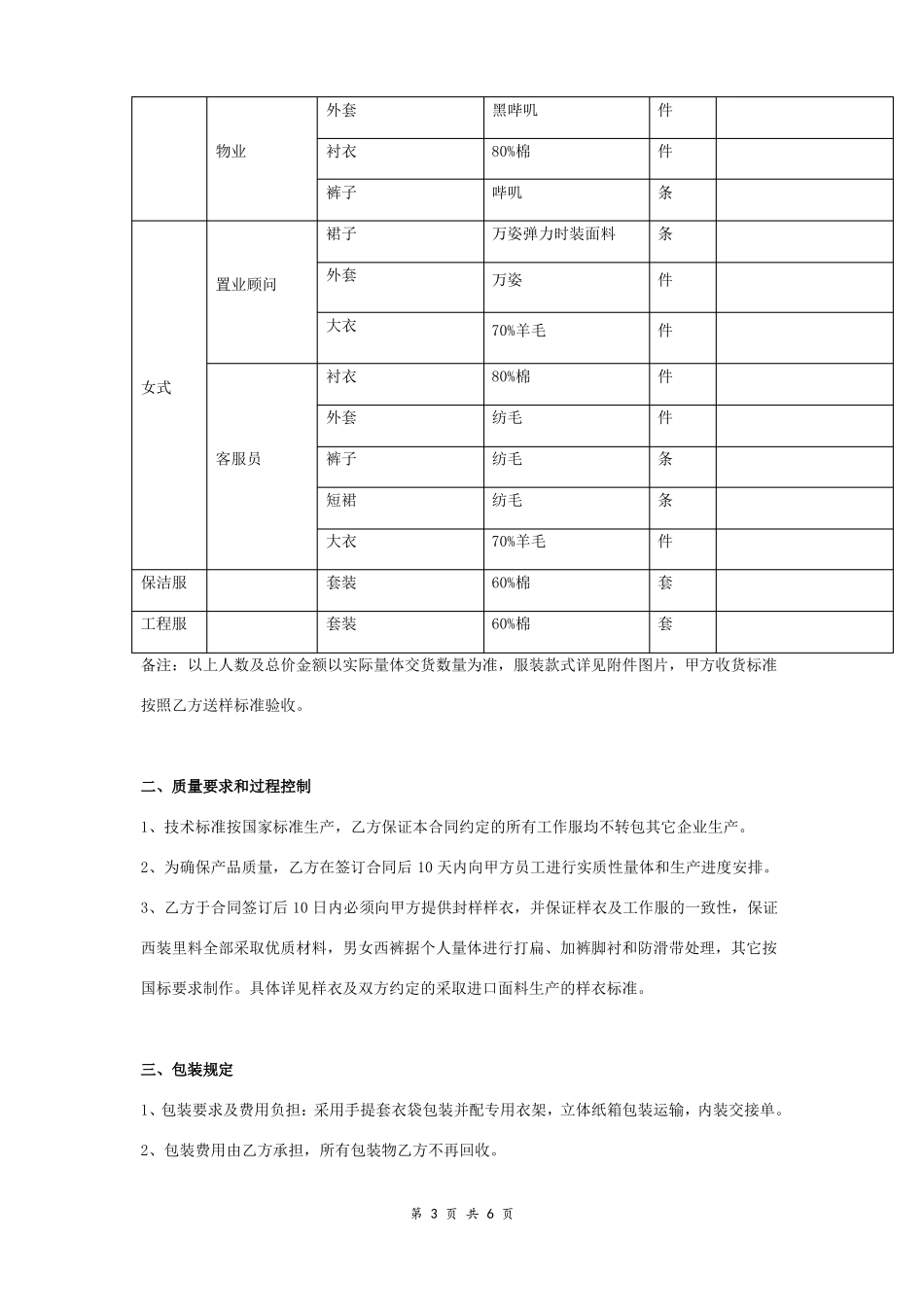 工作服采购合同协议书范本通用版_第3页