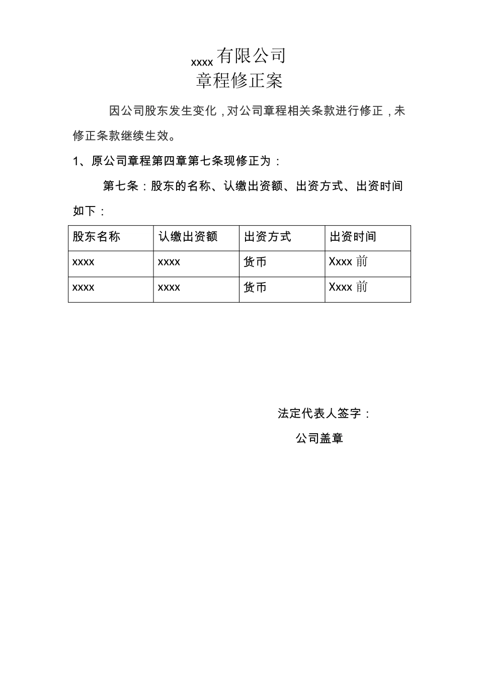 工商变更模板股东变更_第2页