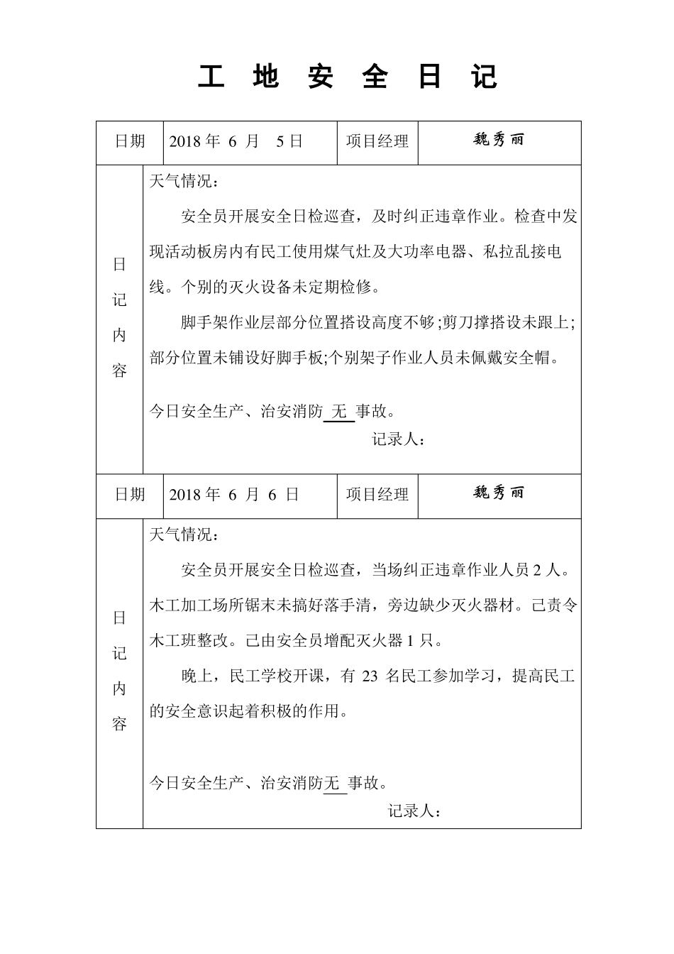 工地安全日记-范例_第3页