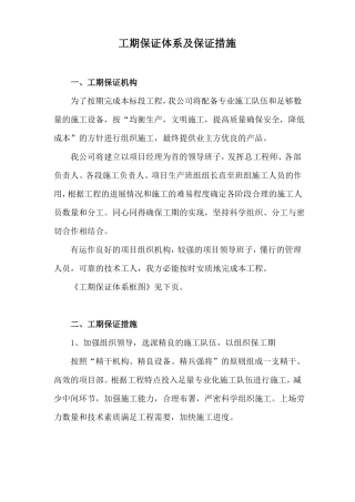 工期保证体系及保证措施