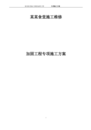 工程加固施工专项方案