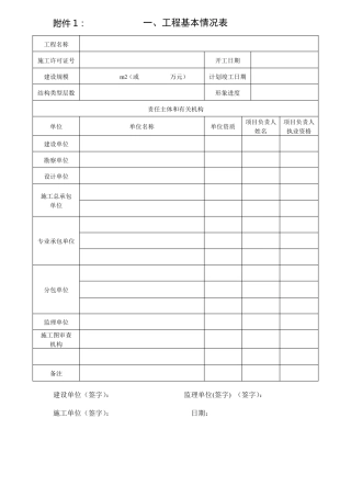 工程基本情况表