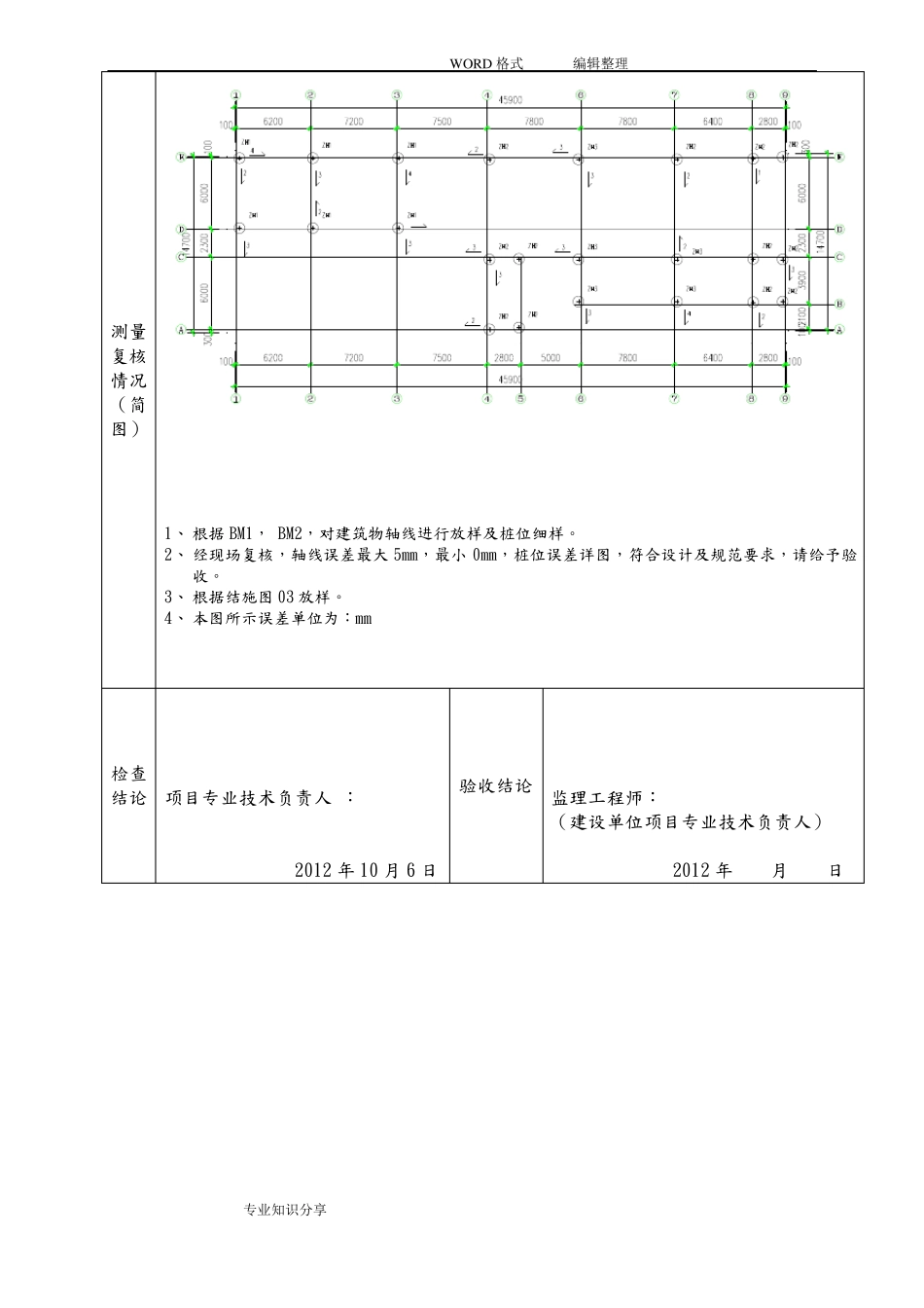 工程定位测量、放线记录文本_第3页