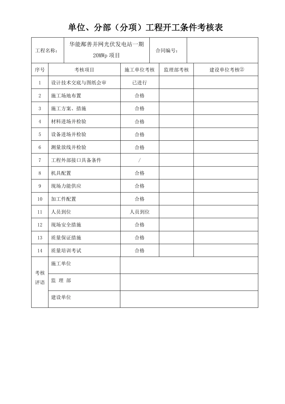 工程开工报审表范本_第2页