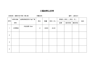 工程材料认价单