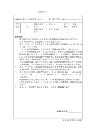 工程监理日记