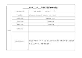 工程综合履约情况汇报模板