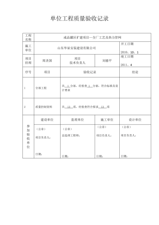 工程质量验收记录