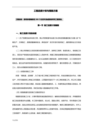 工程进度计划与措施方案模板