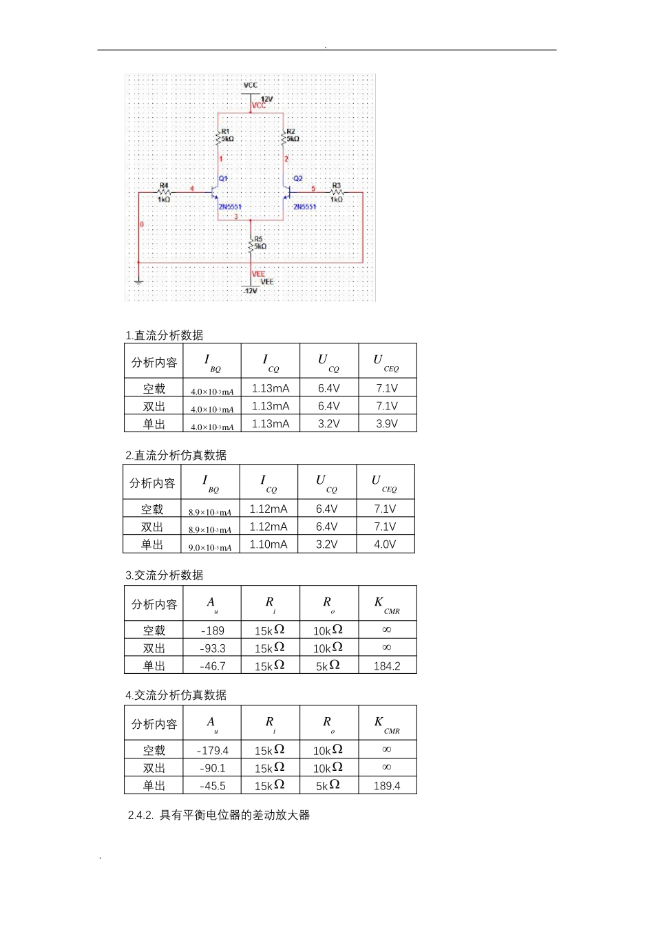 差动放大器试验报告_第2页