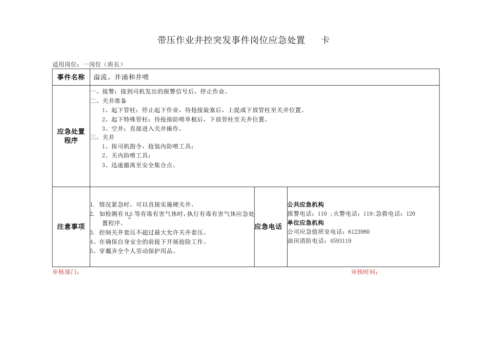 带压井作业队井控应急处置卡软关井_第3页