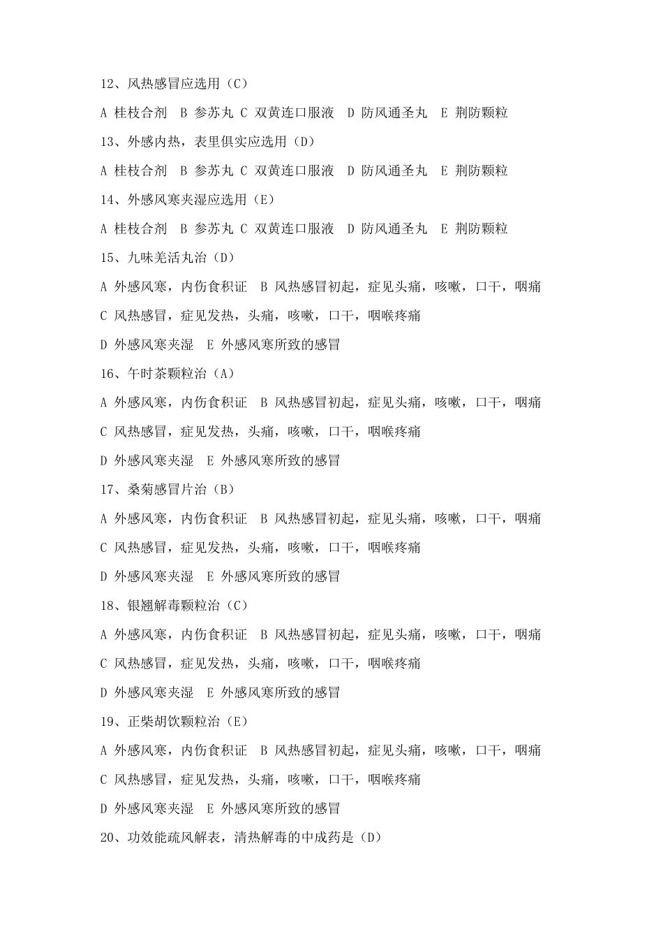 常用中成药试题库_第2页